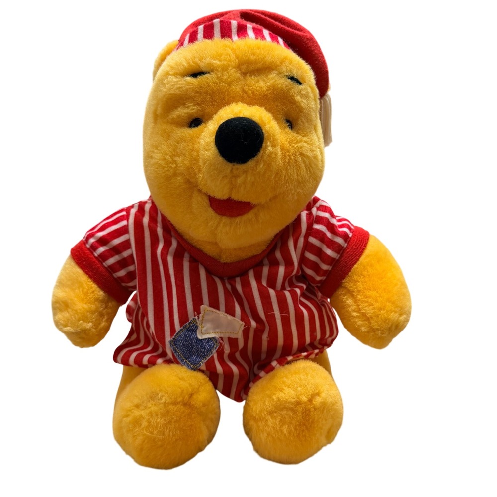 Vintage 1998 Disney Winnie the Pooh Mattel Plush Pajamas Nightcap Stuffed Animal